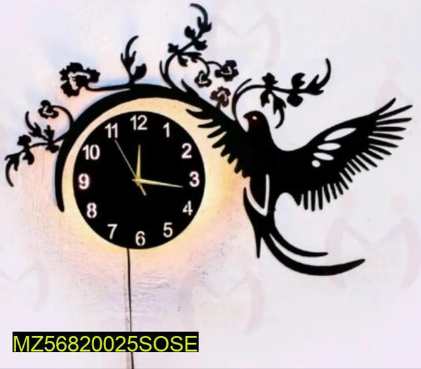 Analog wall clock with light t4trendz