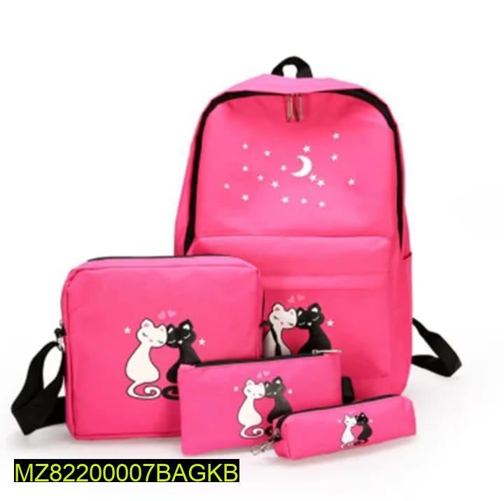 Girls fashion cat style backpack 4 PCs set Markaz