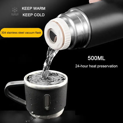 Stainless Steel Vacuum Thermal Flask Set with 3 cups-500ML t4trendz