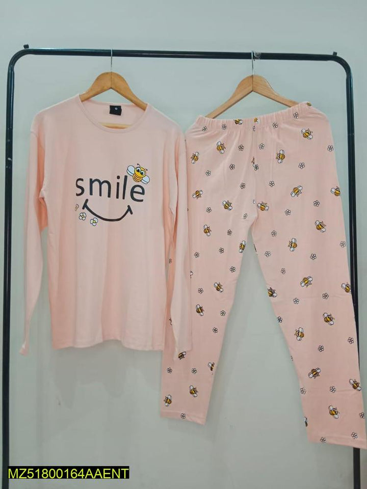 2 PCs women cotton jersey night suite t4trendz