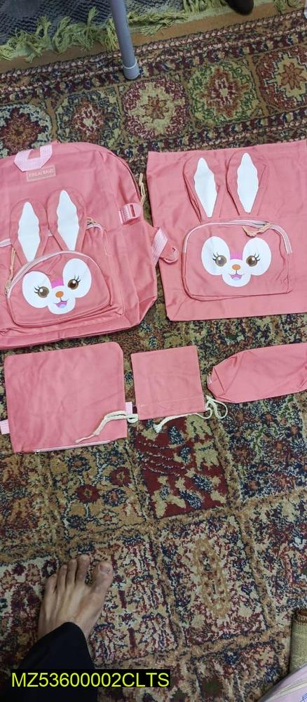 Rabbit style 5 PCs nylon backpack set t4trendz