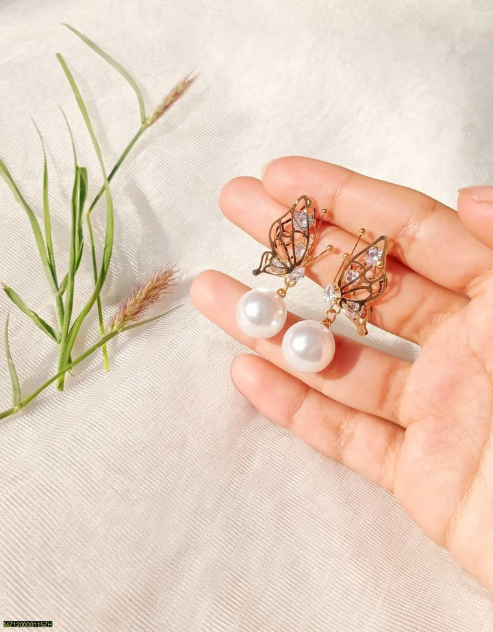 Trendy butterfly zircon earrings t4trendz