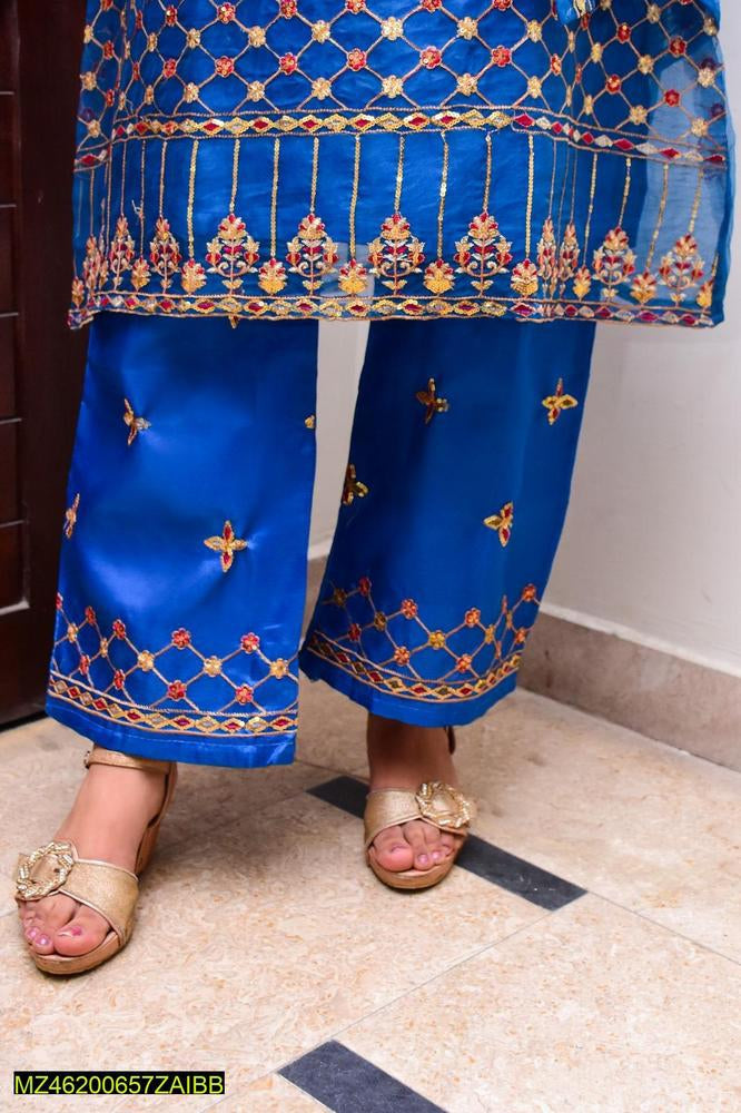 2 PCs women linen stitched suite Markaz