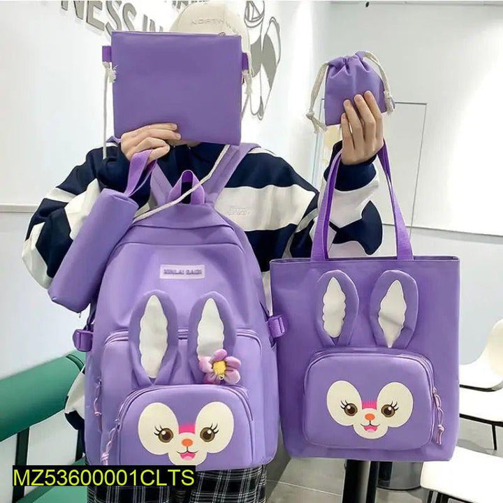 Rabbit style 5 PCs nylon backpack set t4trendz