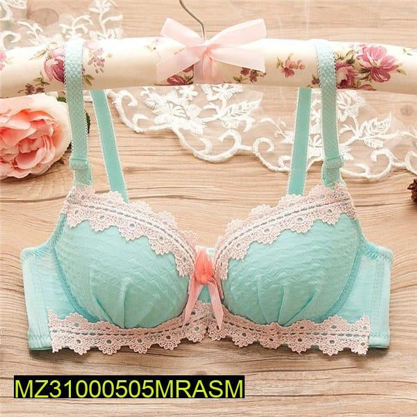 Cotton net lace work padded bikni set Markaz