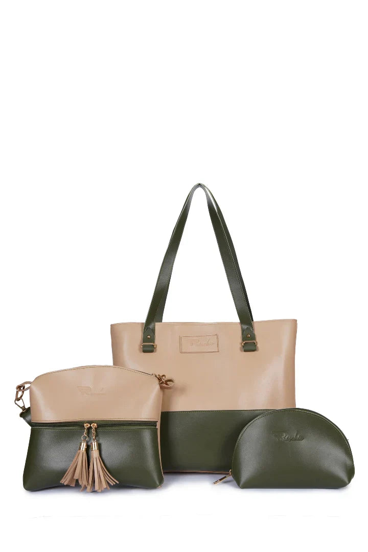 PeachBlack Combo 3 Piece women handbags set t4trendz
