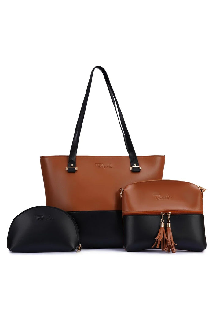 PeachBlack Combo 3 Piece women handbags set t4trendz