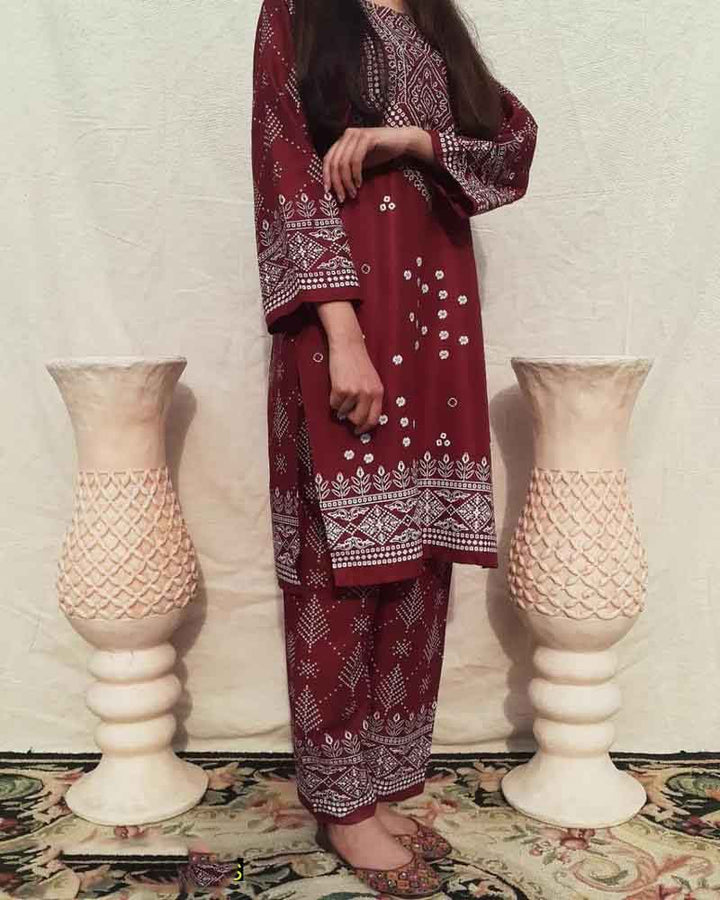 two pcs linen stitched shirt and trouser t4trendz
