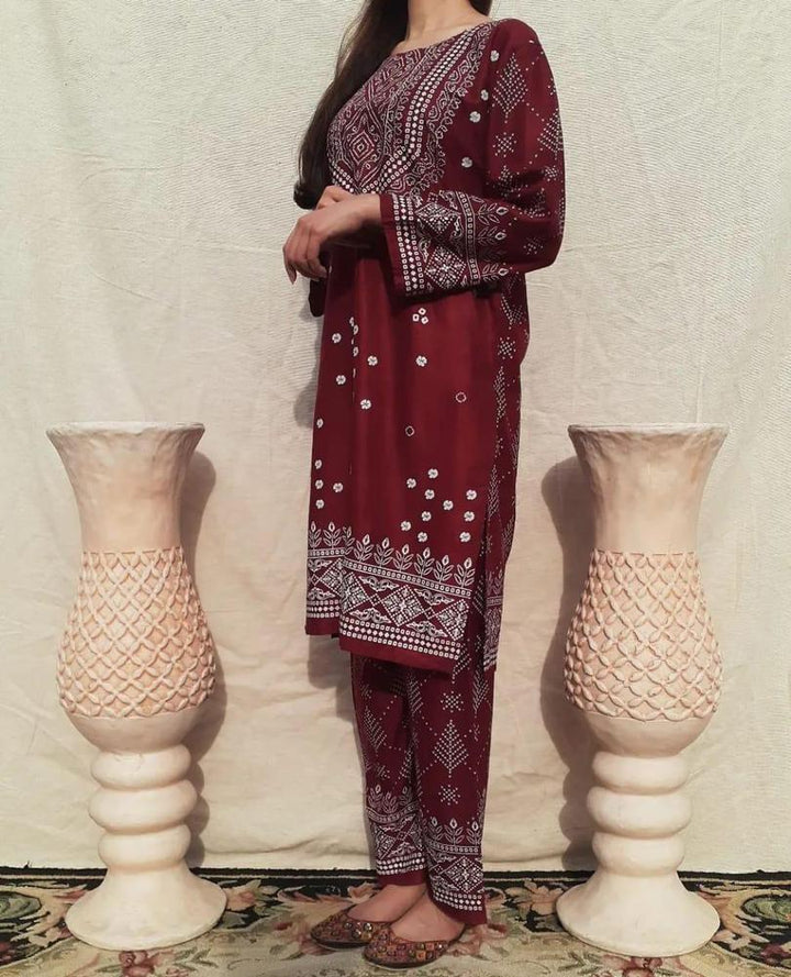 two pcs linen stitched shirt and trouser t4trendz