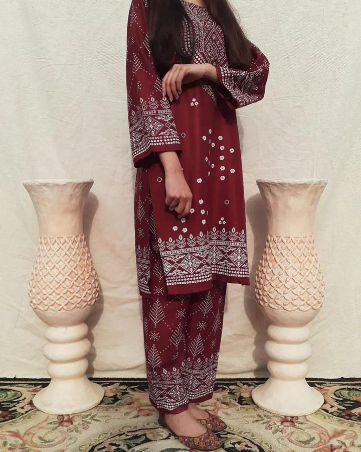 two pcs linen stitched shirt and trouser t4trendz