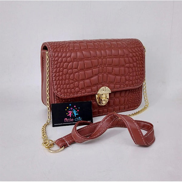 Stylish crocodile texture cross body bag Little chic