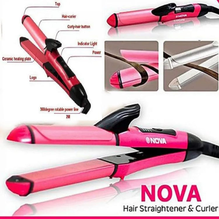 2 In 1 Hair Straighter & Curler Little chic