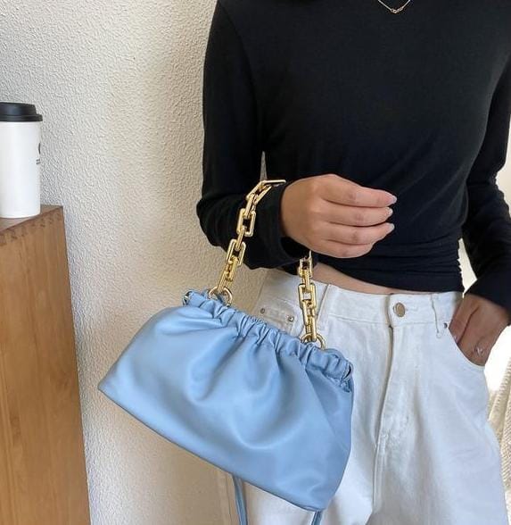 Leather Cloud Shoulder Bag Little chic