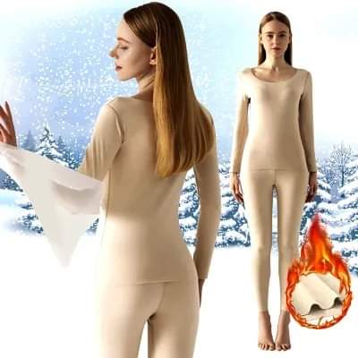 2 Pcs Womens Ladies Full Body Thermal Little chic