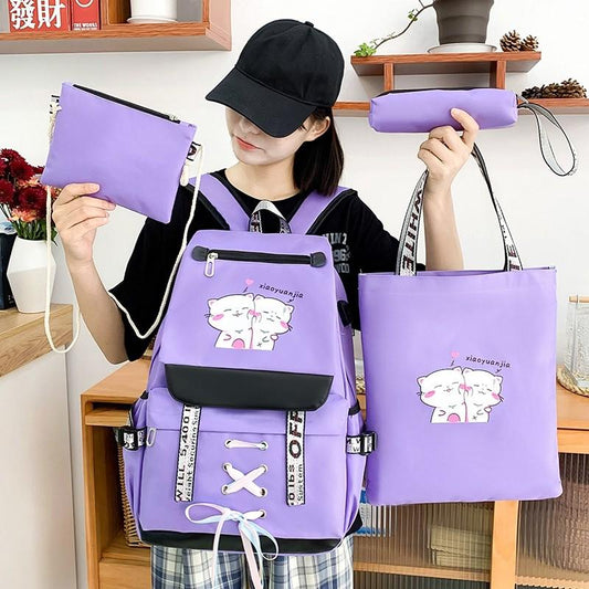 4pcs trendy bagpack for girls Little chic