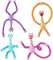 Telescopic Giraffe Pop Lights Tube - Sensory Suction Cup Toy for Kids | Stress Relief & Fun Play | T4Trendz t4trendz