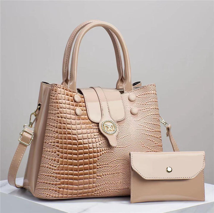 2 PCs patient women's handbags set t4trendz
