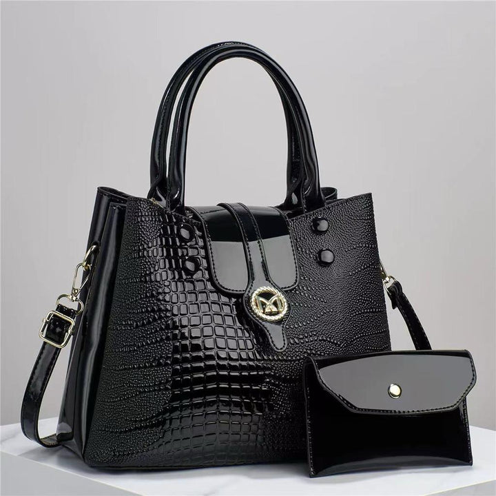 2 PCs patient women's handbags set t4trendz