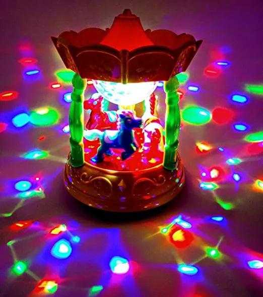 3D Light-Up Musical Merry-Go-Round Carousel Toy – Spinning Music & LED Ride for Kids